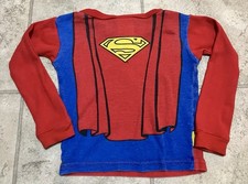 1980s Vintage Superman 3T Toddler Long Sleeve Top Retro Boys Costume Pajama