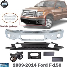 Front Bumper Chrome Steel Fog Lights Assembly Kit For 2009-2014 Ford F-150