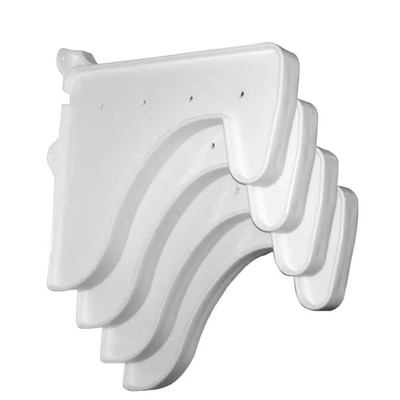 12 In. X 10 In. White End Brackets (Set of 4) for Rod & Shelf (For Mounting to B