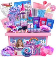 Mini Unicorn Slime Kit for Girls - Glimmer Crunchy, Butter, and Galaxy Slime for