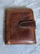 Vintage Coach Brown Leather Bi Fold Six Card Bill Coin Wallet Beautiful Patina