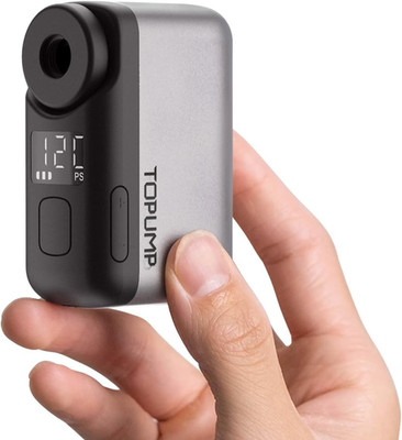 TOPUMP Mini Fahrradpumpe, Elektrische Fahrradluftpumpe Mit Manometer, Ultraklein