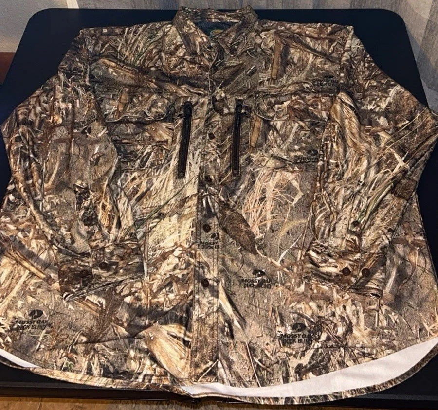 Cabela’s Camouflage Mossy Oak Long Sleeve Duck Blind Shirt Size 2X Hunting - Image 3 of 4