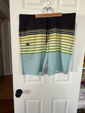New O'Neill Men's Loaded Multi Color Hybrid Hyperdry Board Shorts Size 36 NWT