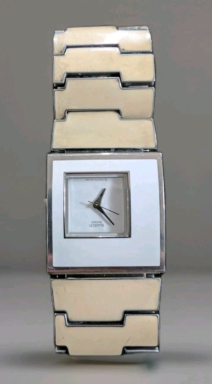 Swatch Nata Pura Irony Lady YUS114G Rare Stainless Steel Water Res Working 2007