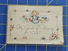 My Calendar of Memory for 1947 - Eau Claire Book & Stationery Wisconsin Vintage