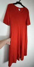 Chicos Small 0 Knit Orange Short Sleeve T Shirt Dress