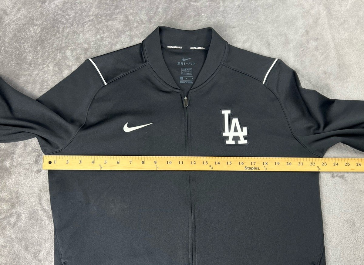 Nike Los Angeles Dodgers Full Zip Track Jacket Men's M Black Dri