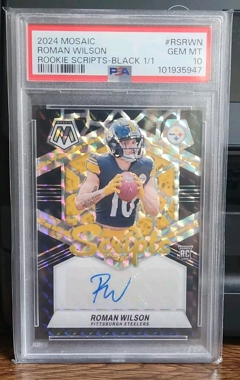 Roman Wilson Panini Mosaic Rookie Scripts #RSRWN Black 1/1