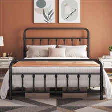 Metal Bed Frame Twin/Full/Queen/King Mattress Foundation Storage High Headboard