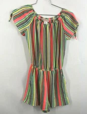 Love...Ady Womens Short Sleeve Fit & Flare Dress Pink Bright Colorful Striped S