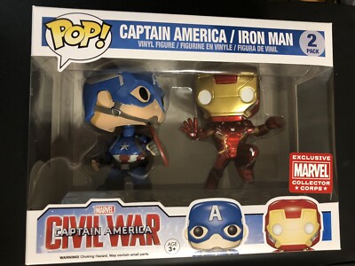 Funko Pop! Marvel Civil War Captain America Iron Man Pack