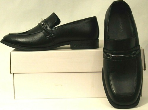 Sonoma Life + Style Boys Black Slip on Dress Shoes Size 2 New - Picture 2 of 3