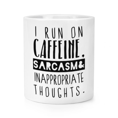 I Run On Caffeine Sarcasm Inappropriate Thoughts Makeup Pinsel Bleistift Topf
