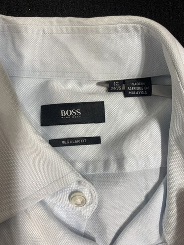 Hugo Boss Men Dress Shirt Button Up Long Sleeve French Cuff Regular Fit 16-34/35 - Picture 6 of 10