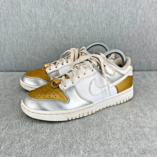 NIKE Dunk Low Deubrae Heirloom Womens 7 White Gold Silver Chain DH4403-700