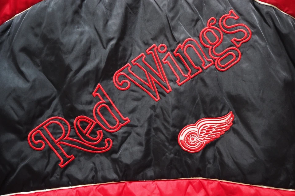 Vintage Detroit Red Wings Jacket Pro Player Size XL 90s black red nhl USA Hockey - Image 3 of 4