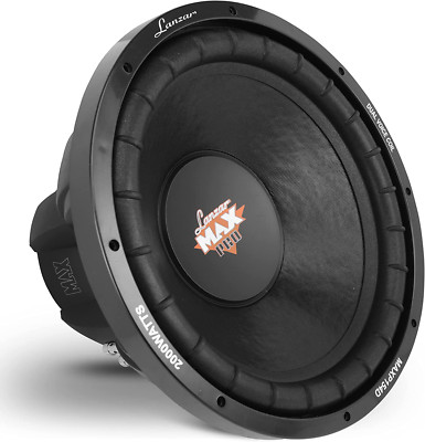 Lanzar 15in Car Subwoofer Speaker - Black Non-Pressed Paper Cone, Stamped Plasti