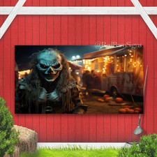Scary skeleton character Halloween banner