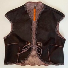 Cop Copine, Bn, Brown, Faux Suede, Gilet/waistcoat Vest, Fr 38 (worn By Uk 10)