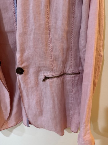 Anthropologie Michael Stars Pink Linen Blazer Jacket Size small - Picture 4 of 6