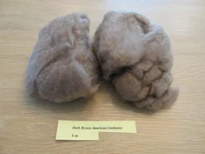 One ounce of Rabbit Tree Farm Dark Brown American Cashmere Roving