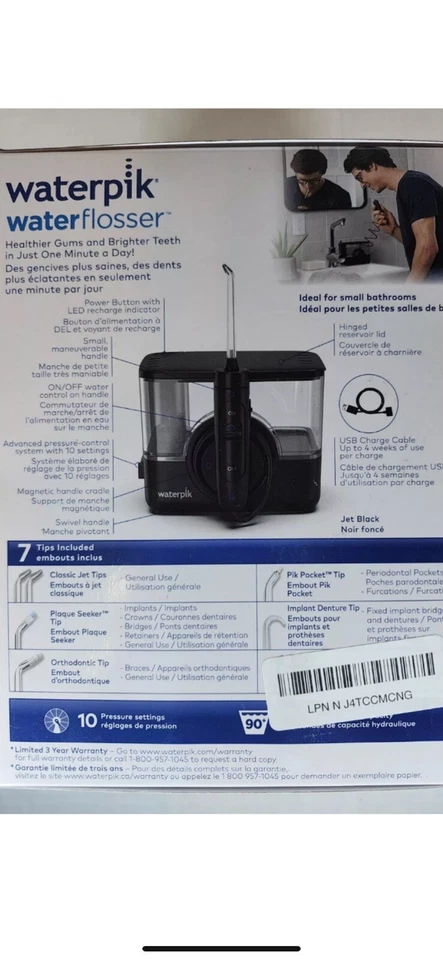 Waterpik ION Professional Water Flosser Rechargeable & Portable WF-12 Black  - Image 2 of 4