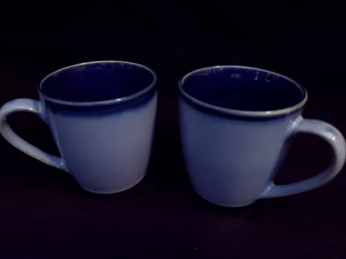 Set of 2 Nova Blue 4934 by Sango Coffee Mug Cup Stoneware