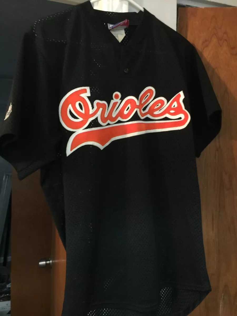 vintage orioles pull over 2 button authentic batting practice jersey