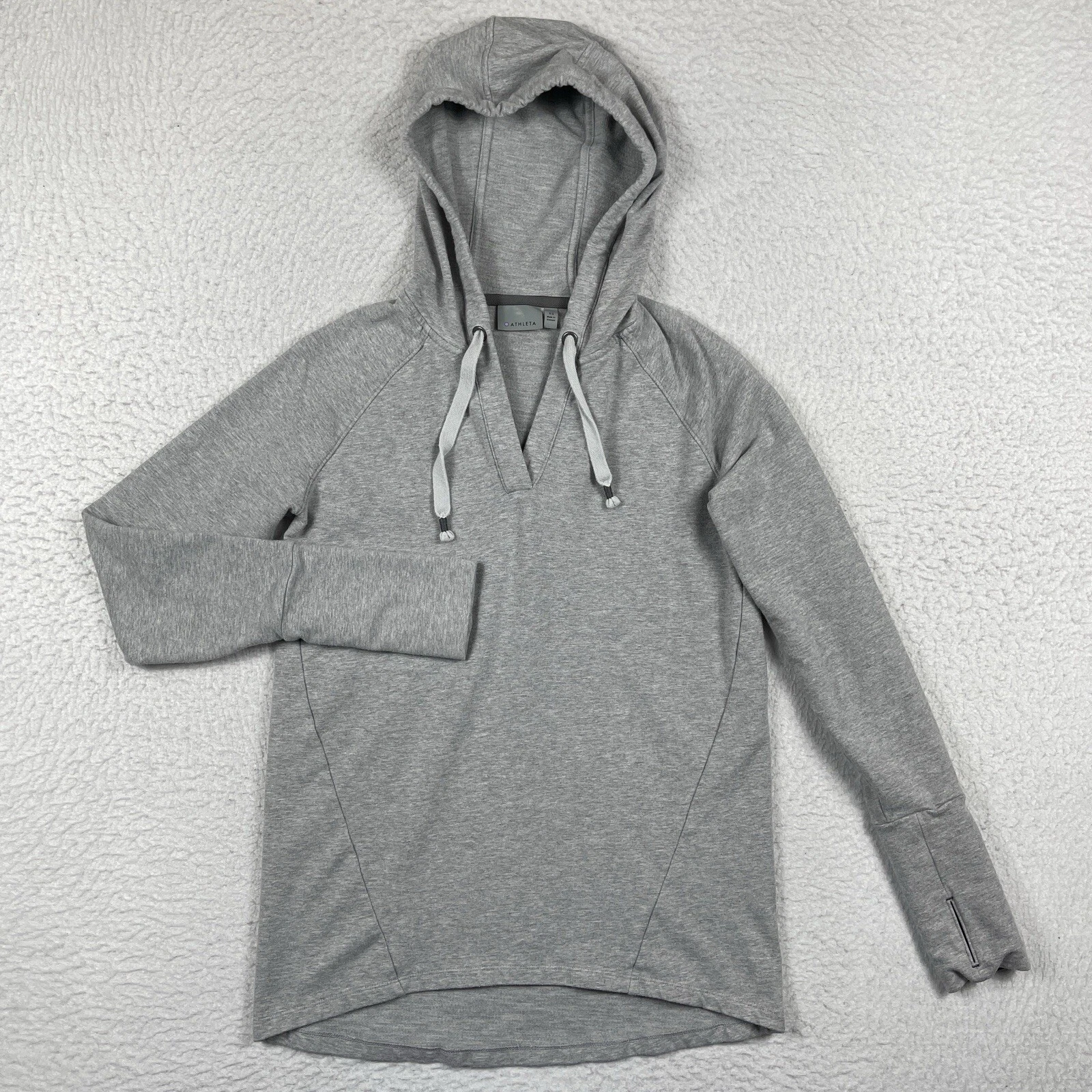 Athleta Sweatshirt Womens XS Gray Hoodie Idyllwild Gym Casual Travel Activewear