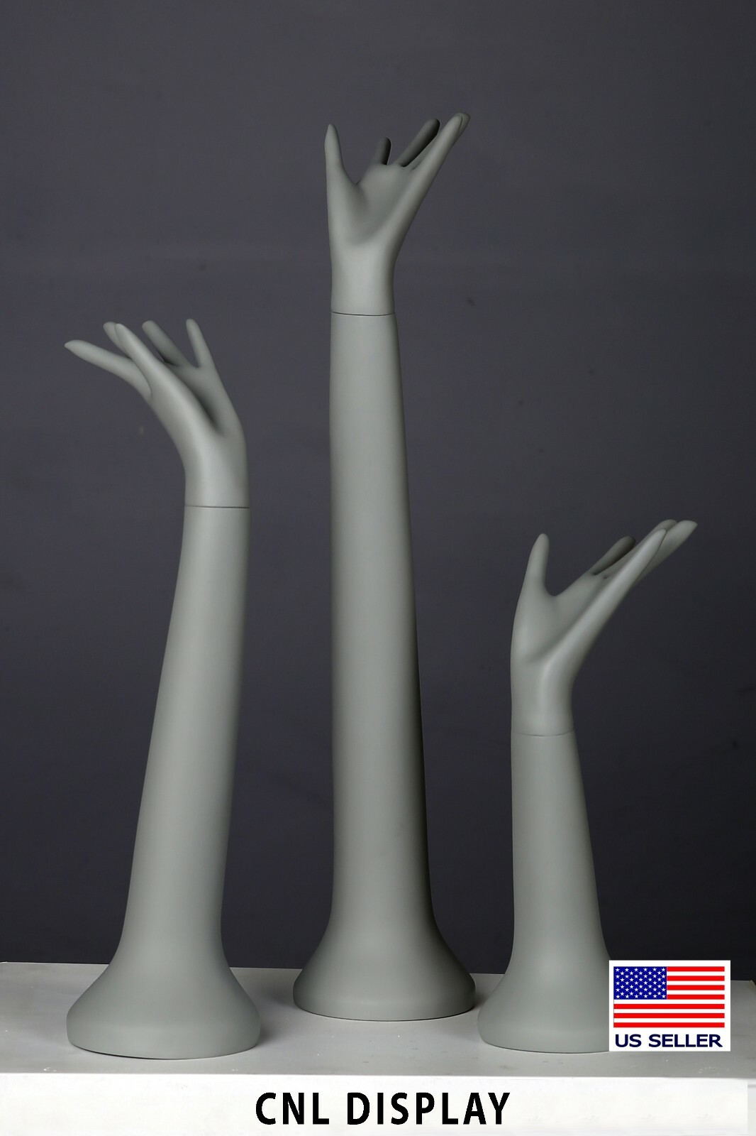 (15 EACH) High quality jewelry display hand forms (Grey, 3 pcs/pack