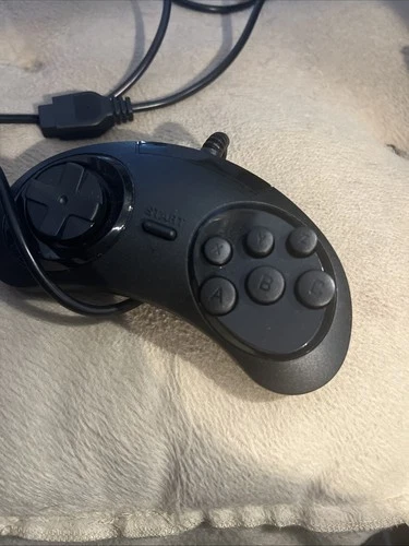 Sega Genesis MK-1653 Original Controller Vintage Black Gamepad with XYZ Buttons