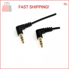 StarTech.com 3 ft Slim 3.5mm Right Angle Stereo Audio Cable - M/M (MU3MMS2RA), B