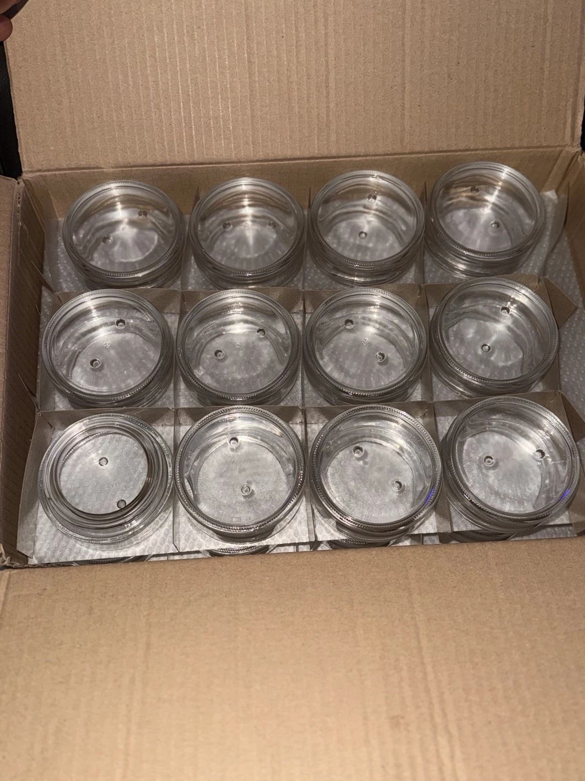 EUROVETROCAP Glass Empty Cosmetic Jar Containers With Gold Lid Cover 48 pcs/Box