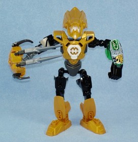 Hero Factory 2143 - ROCKA 3.0 - Complete Lego Bionicle Gold Figure - All Weapons