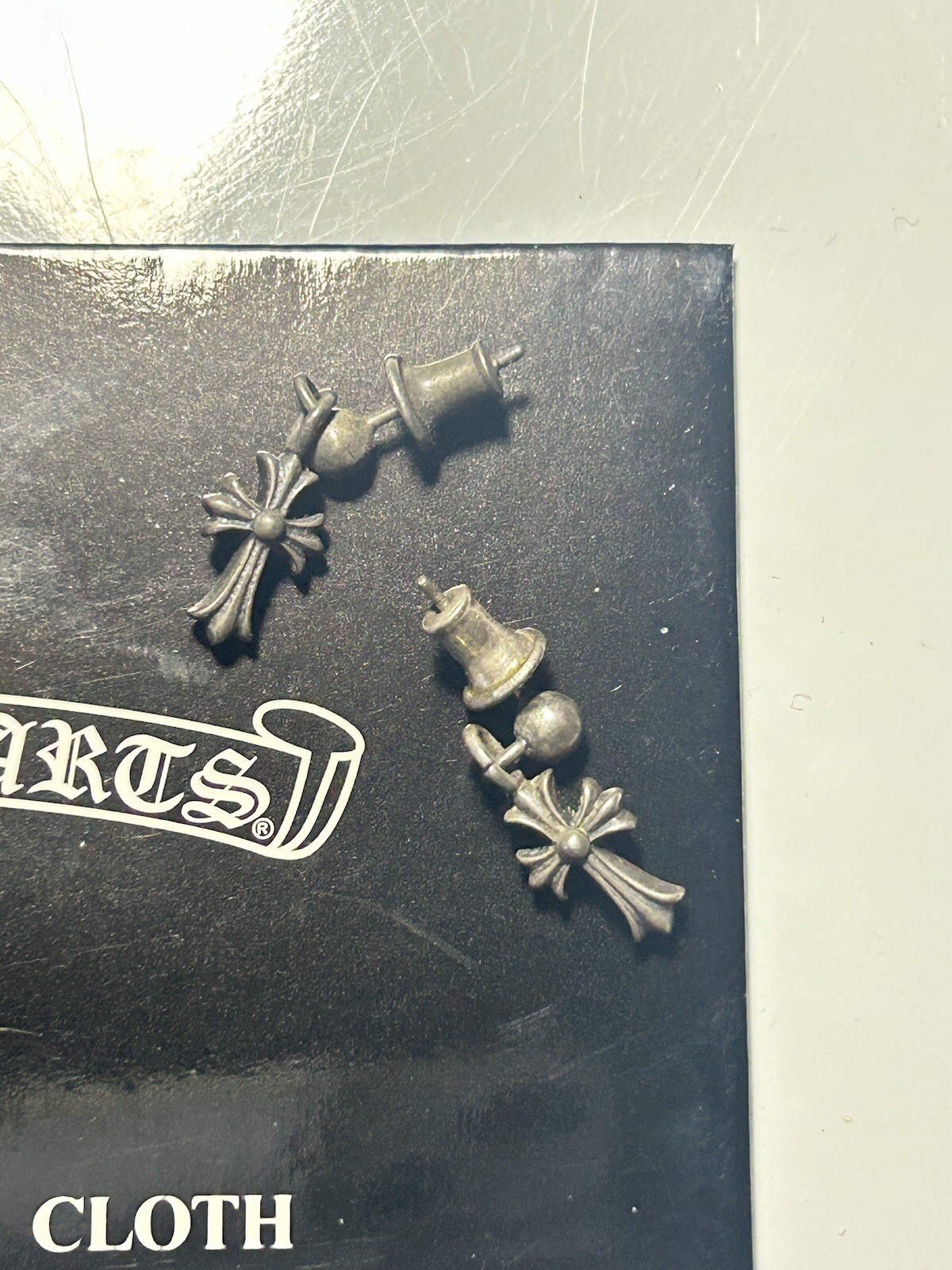 Authentic PAIR! Chrome Hearts Small Dangling Cros… - image 2