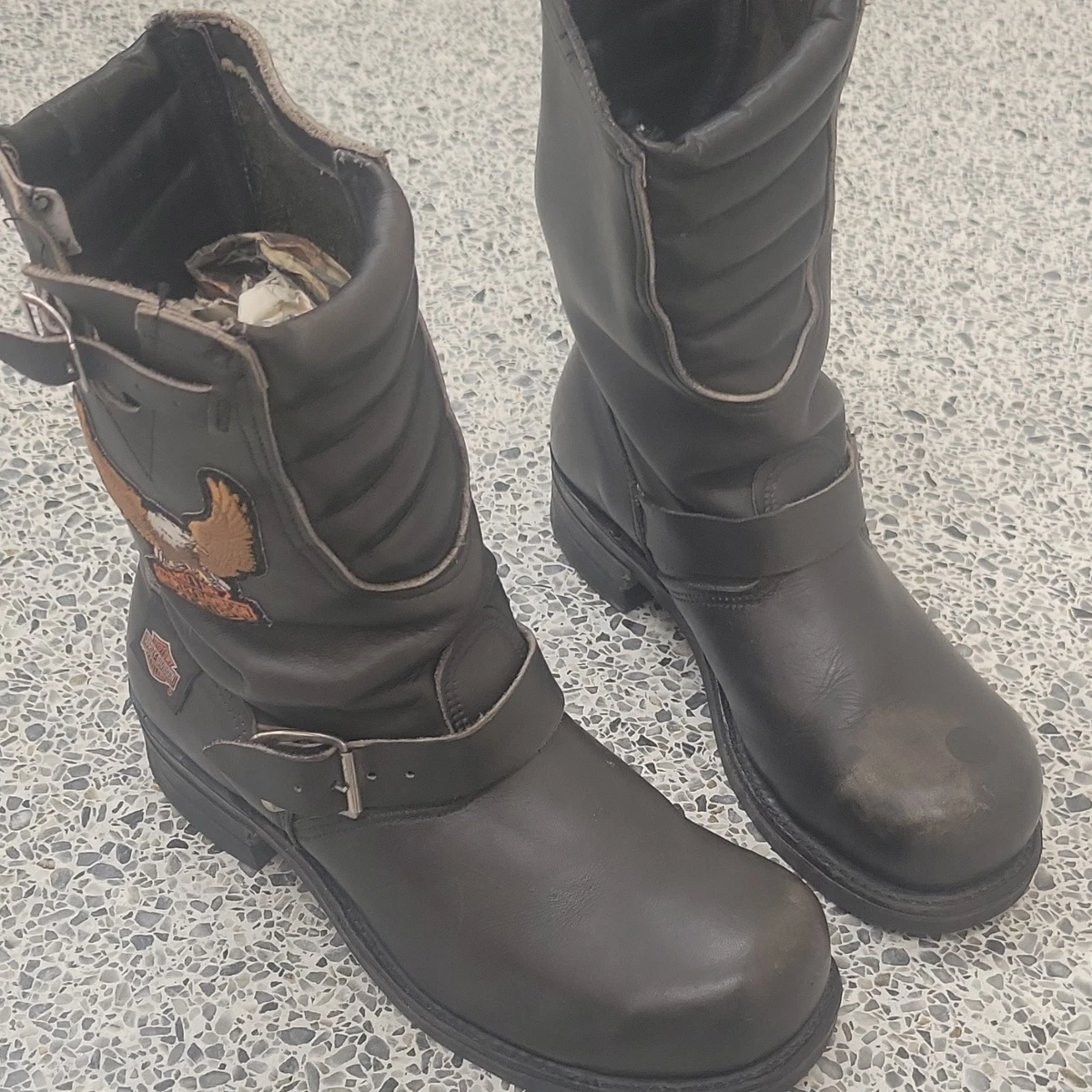 Harley-Davidson Proctor Buckle Motorcycle Black Leather Boots Men\'s Size 11M HARLEY-DAVIDSON FOOTWEAR Men main image 2