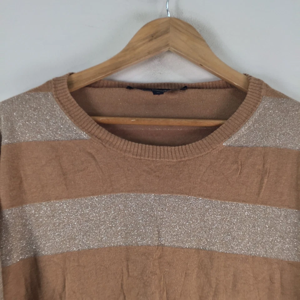 French Connection Mujer Jersey Punto XS Marrón Rayas Manga Larga 116967 Foto 2 de 4