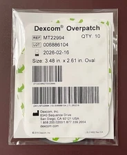 6-Genuine DEXCOM G6 Overlay Over Patch CGM Adhesive Diabetic SEALED 10 Packs NEW