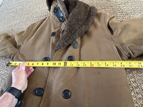 Vintage WWII Era Barnstormer Coat Alpaca Lined Military? 40" Chest image 15