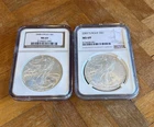 2008 & 2007 American Silver Eagle Coins - NGC MS69 Get 2!