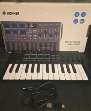 Donner DMK25 Pro MIDI Keyboard DJ Controller OLED 25 Key 8 Drum Pad Touch Bar