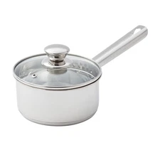 1 Qt Oven Safe Stainless Steel Saucepan with Straining Lid