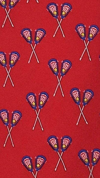 Alynn Neckwear Men's Slim Lacrosse Necktie Tie 100% Silk Made in USA 53.5" - Image 2 of 4