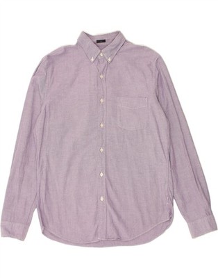 J. CREW Herren Slim Hemd Large Lila Baumwolle HJ10