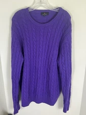 Alashan Cashmere Men’s Crewneck Pullover Sweater Size XL Purple