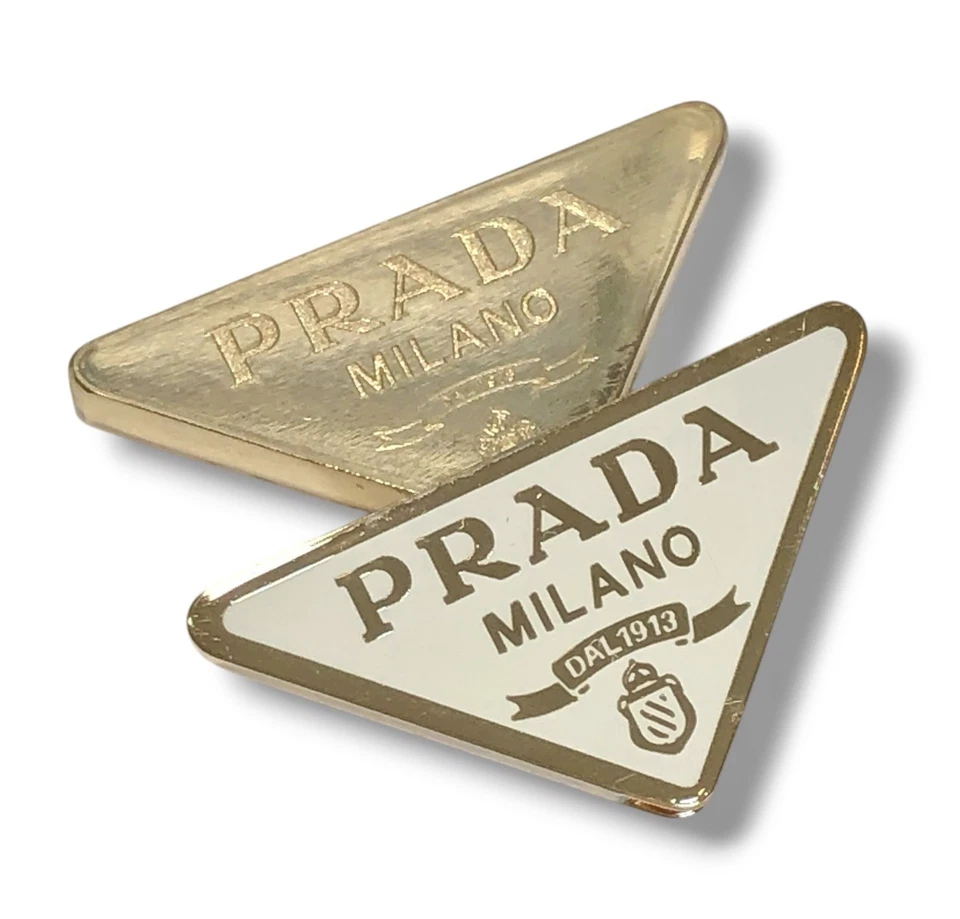 PRADA 57YS 52ZV 59ZV 14YS 73ZS Dorado/Blanco Repuesto Icono Logo Genuino (Par) Foto 4 de 4