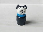 Vintage Fisher Price Little People Lucky Dog Figure Blue Collar 1980's