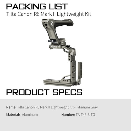 TILTA Half Camera Cage Basic Kit Stabilizer 1/4" Top Handle For Canon R6 Mark II - Picture 9 of 15