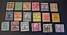 1925 US Scott #551-567 Partial Set 15 Precancels - Used/NG/LH/F-VF.     c